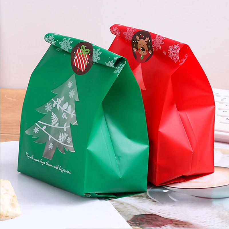 

50Pcs Snowflake Christmas Tree Gift Bags Merry Christmas Baking Packaging Bag Candy Boxes Xmas Decorations for Home 2022 Navidad