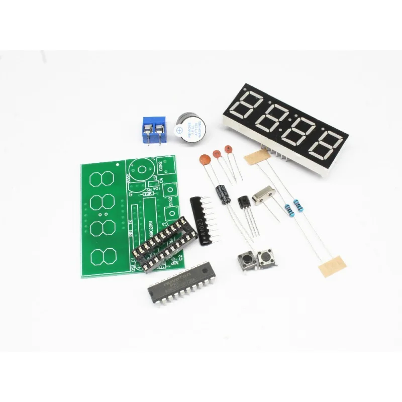 AT89C2051 Digital 4 Bits Electronic Clock Electronic Production Suite DIY Kit
