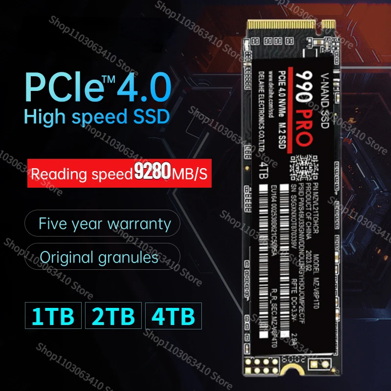 

SSD M.2 NVME PCIE 4.0 X4 4TB 2TB 1TB Ssd M2 NVMe PCIe 4.0 Ssd Sata Hard Disk Internal Solid State Drive for Laptop Desktop PS5