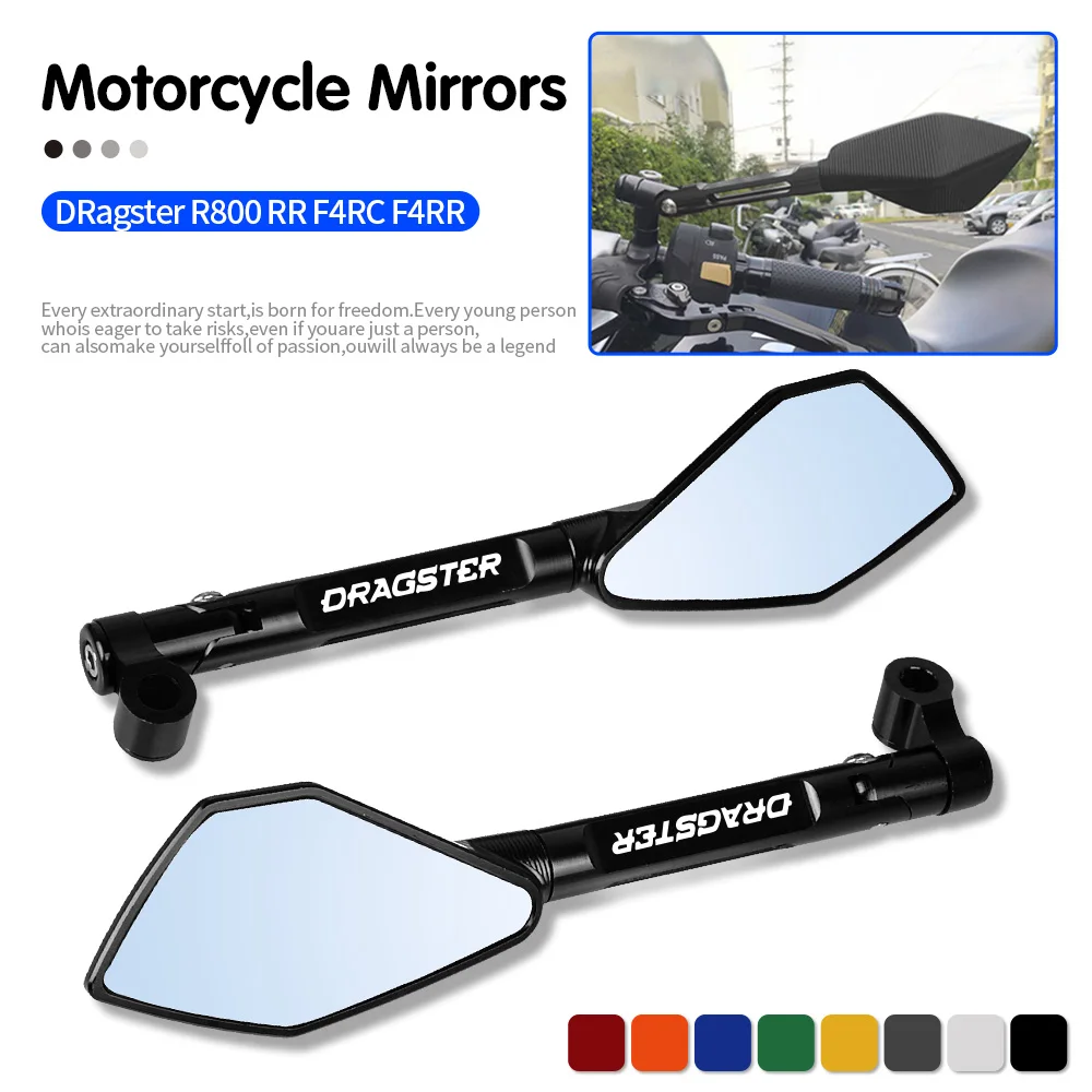 

For MV AGUSTA DRagster R800/RR F4RC F4R R CNC ALUMINUM custom motorcycle Accessories Universal rearview Side mirrors 8mm 10mm