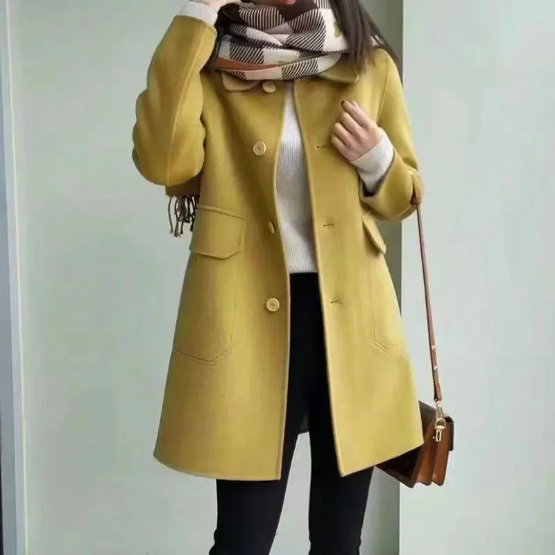 Женская шерстяная куртка в корейском стиле