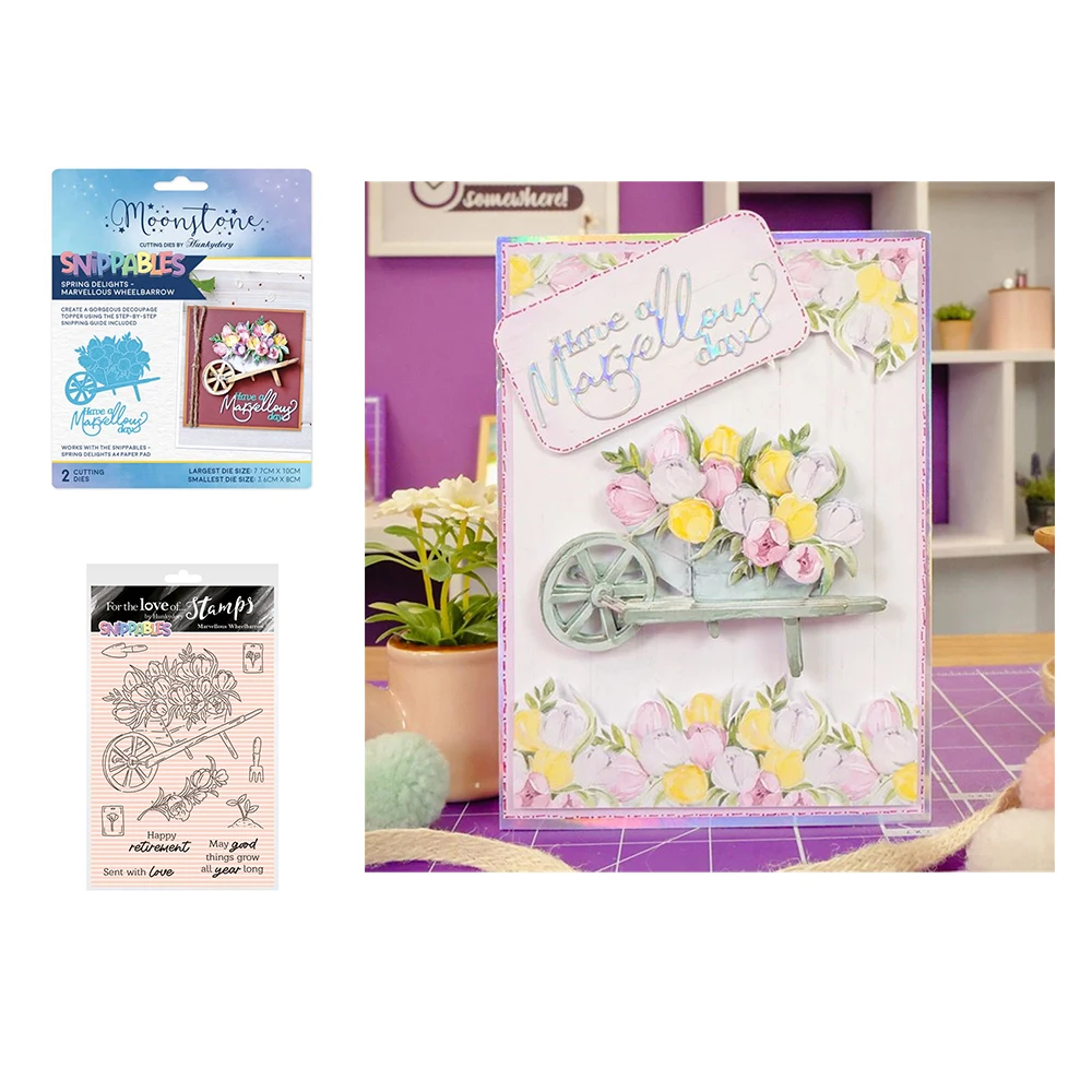 

2022 Newest Marvellous Wheelbarrow Metal Cutting Dies Diy Scrapbook Decorate Embossing Stamps Set Craft Knife Blade Punch Molds