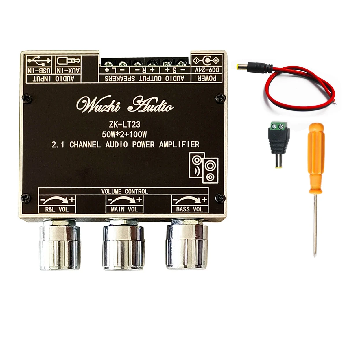 

-Стандартная плата LT23 с кабелем постоянного тока, 2,1 каналов, 50 Вт x2 + 100 Вт, сабвуфер TWS, настоящий беспроводной аудио модуль