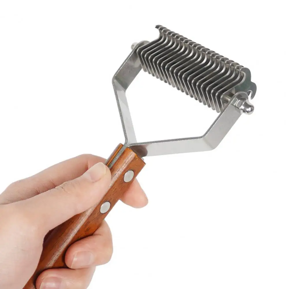 

The Handle Of This Pet Hair Brush Comb Is Made Of High-grade Wood. Ergonomic Wooden Handle, Very Comfortable To Use.