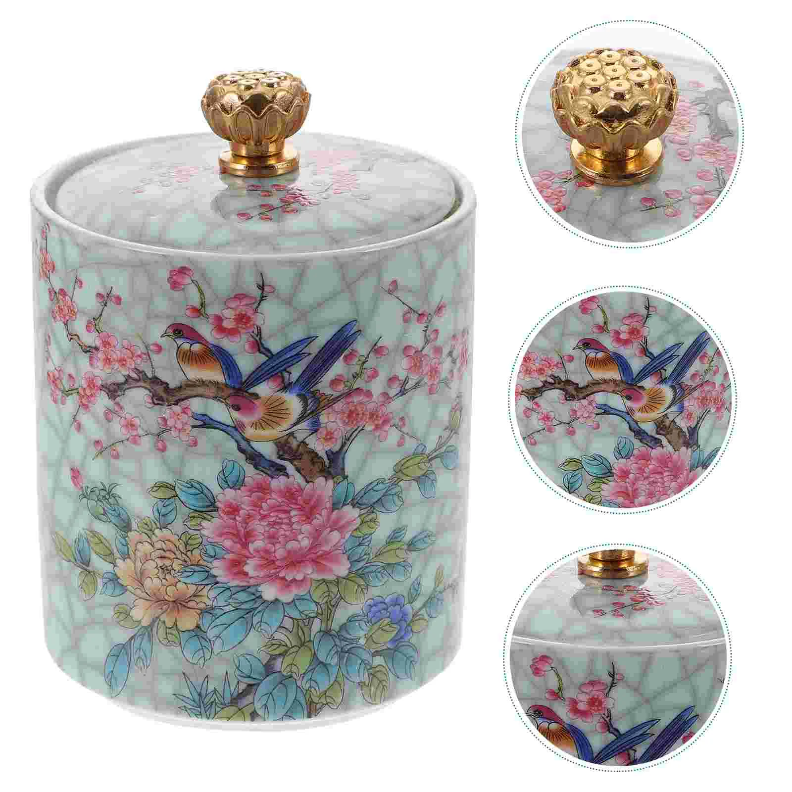 

Tea Jar Storage Canister Ceramic Container Canisters Coffee Loose Kitchen Sugar Containers Jars Sealed Cookie Porcelain Tin