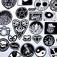 embroidery skull punk patch diy badges applique sewing tool sewing decoration cloth for t shirt iron on patches custom stickers