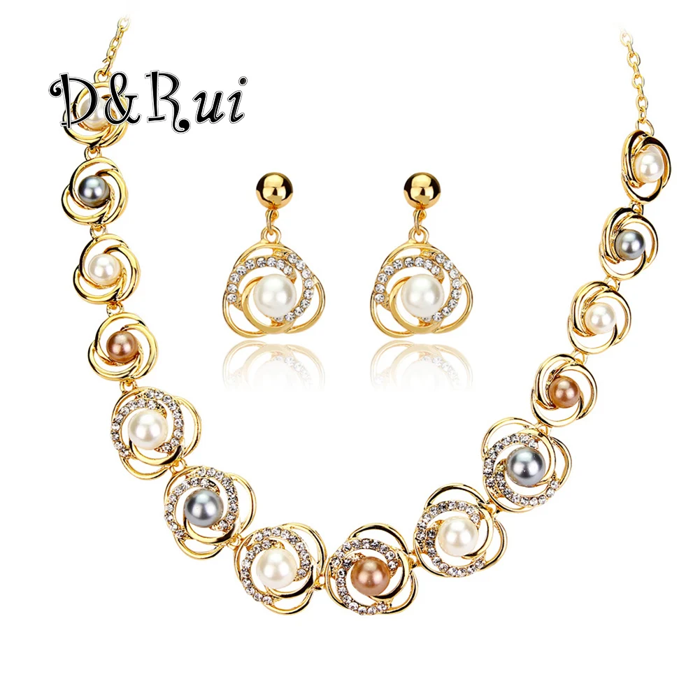 

Fashion Flower Design Neckband Inlaid Rhinestone Clothing Accessories Multi Color Luxury Pearl Women Gift Necklace 2023