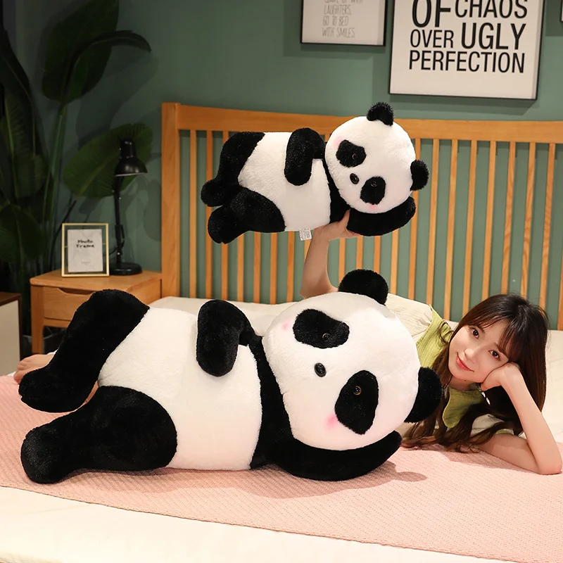 

55-110cm Giant Cute Fat Panda Plush Toy Animal Bear Pillow Stuffed Plushie Kids Sleeping Peluche For valentines days Gift