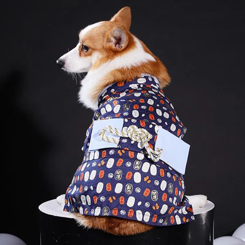 

2023 New 1Pcs Corgi Teddy Schnauzer Shiba Inu Small And Medium Dog Print Two-legged Clothing Household Pet Supplies JJ546