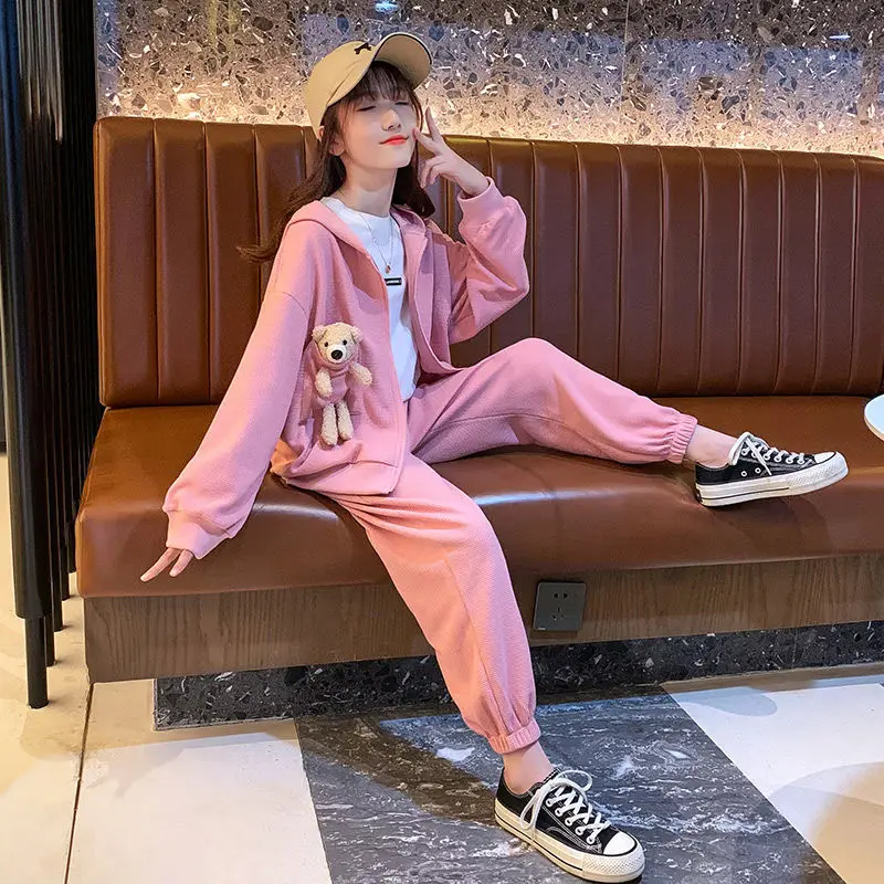 

2022 Autumn New Light Luxury Fashion Girls Suits Kids Casual Suits Boutique Clothing Simple Style Teenage Girls Clothing