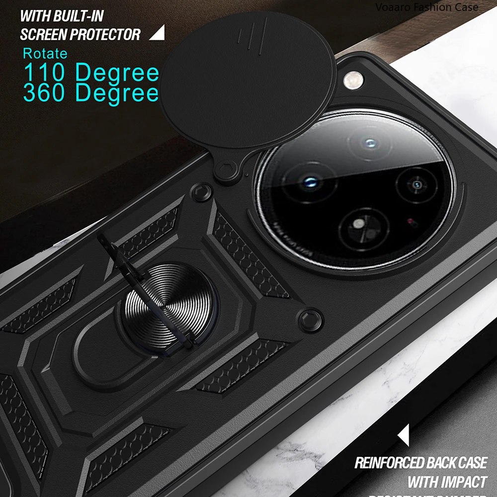 Slide Lens Armor Funda для Infinix Zero 40 5G чехол с магнитным кольцом-подставкой противоударный