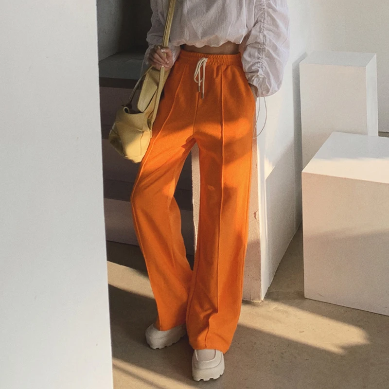 

Women Soft Comfort Pants New High Waist Wide Leg SweatPants Casual Slacks Joggers Streetwear Female Solid Sport Long Trousers