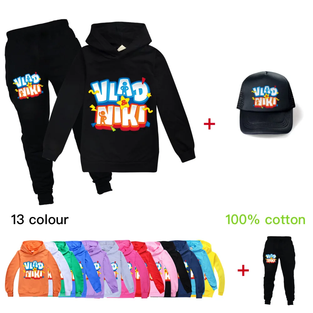 

Fashion Boy Girl New Year Clothes Spring Autumn Children's vlad niki Sweater,Pants and hat 3pcs Set Children's Suit 2-16year