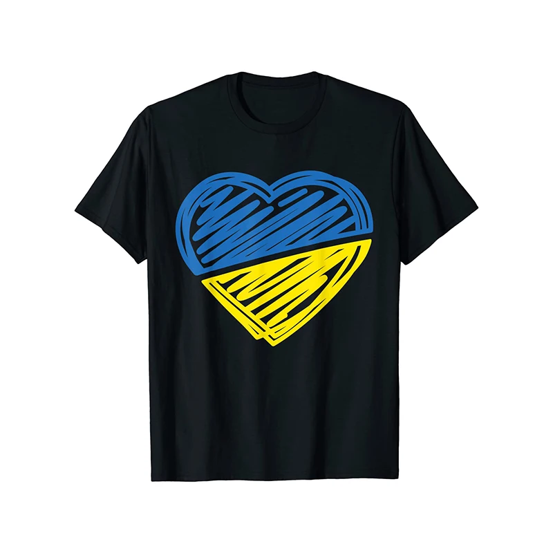

Ukraine Flag Ukrainian Heart T-Shirt Men's Ladies Premium Oversized Graphic Print T-Shirt Top Men and Women coat