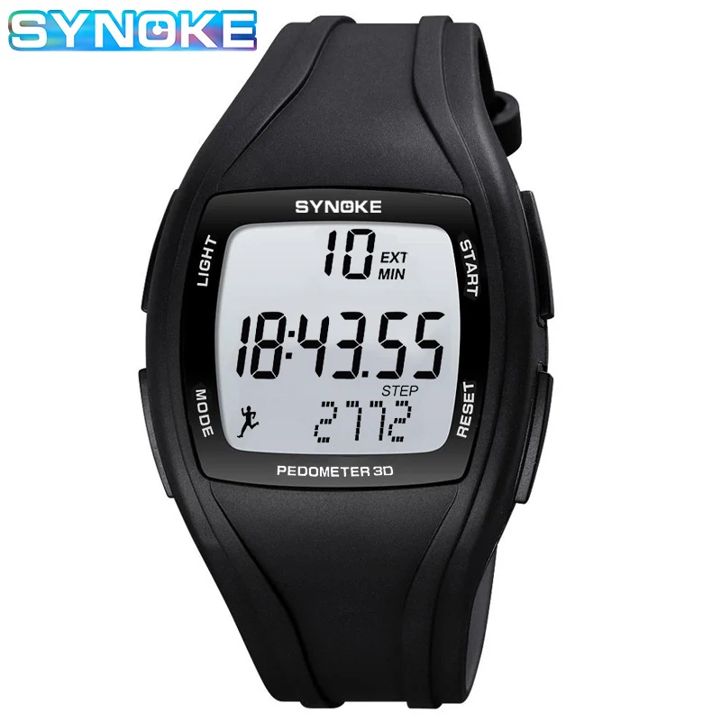 

SYNOKE Pedometer Electronic Watch Men 5BAR Waterproof Digital Wristwatch Military Chronograph Sport Man Clock Relogio Masculino
