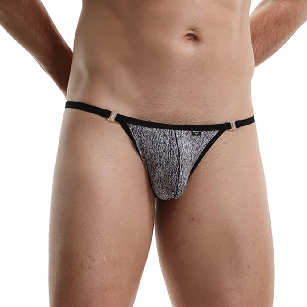Мужское нижнее белье с низкой посадкой стринги трусы из ледяного шелка мужское