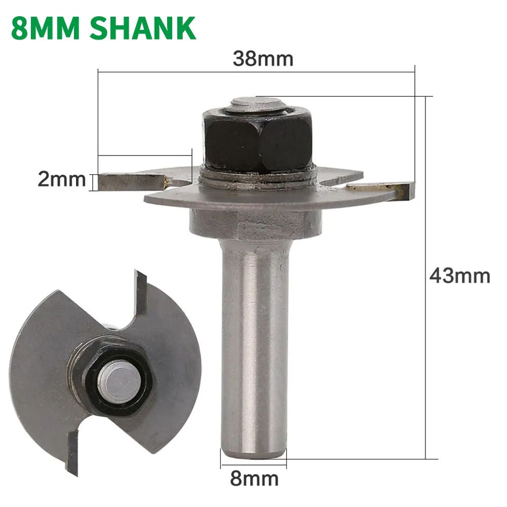 

1PC 8MM Shank Milling Cutter Wood Carving T-Slot Type Bearings Wood Milling Cutter Industrial Grade Rabbeting Bit Woodworking