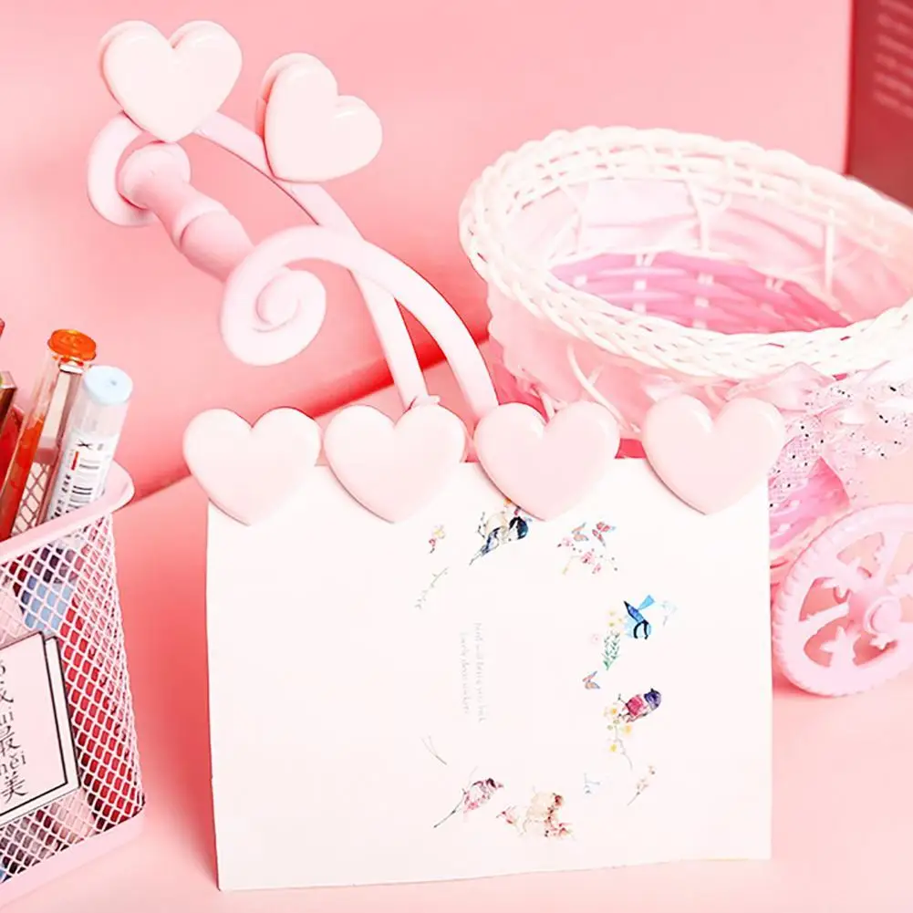 

Stationery 5Pcs/Set Attractive Pink Love Heart Photo Clamp Durable Paper Clip Decorative Office Supplies