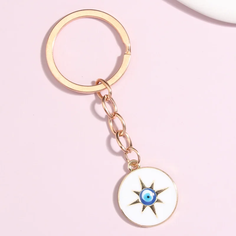 

Женский круглый брелок для ключей с эмалью