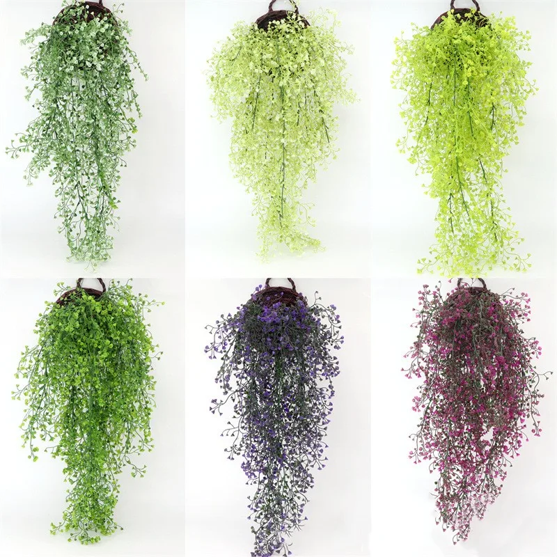 

Vines Rattan Leaves Wall Hanging Artificial Plant Simulation Rattan Branches Plant Flower Home Wedding Decoration Home Decor