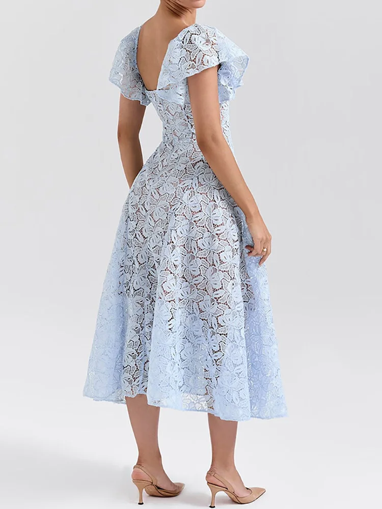 Ажурное сексуальное платье в стиле пэчворк женское летнее простое макси с