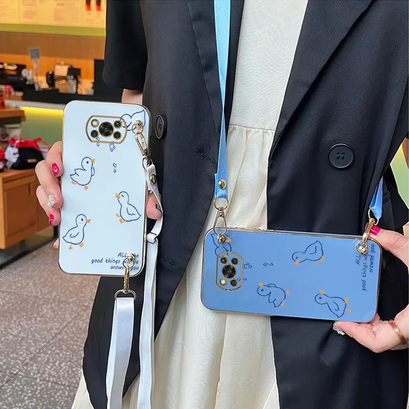 Чехол для телефона с ремешком Singing Duck Xiaomi POCO X3 X5 X65 X4GT X3GT X4Pro X4NFC X5Pro M4Pro M5 M4 F5Pro F5 F4 F4GT