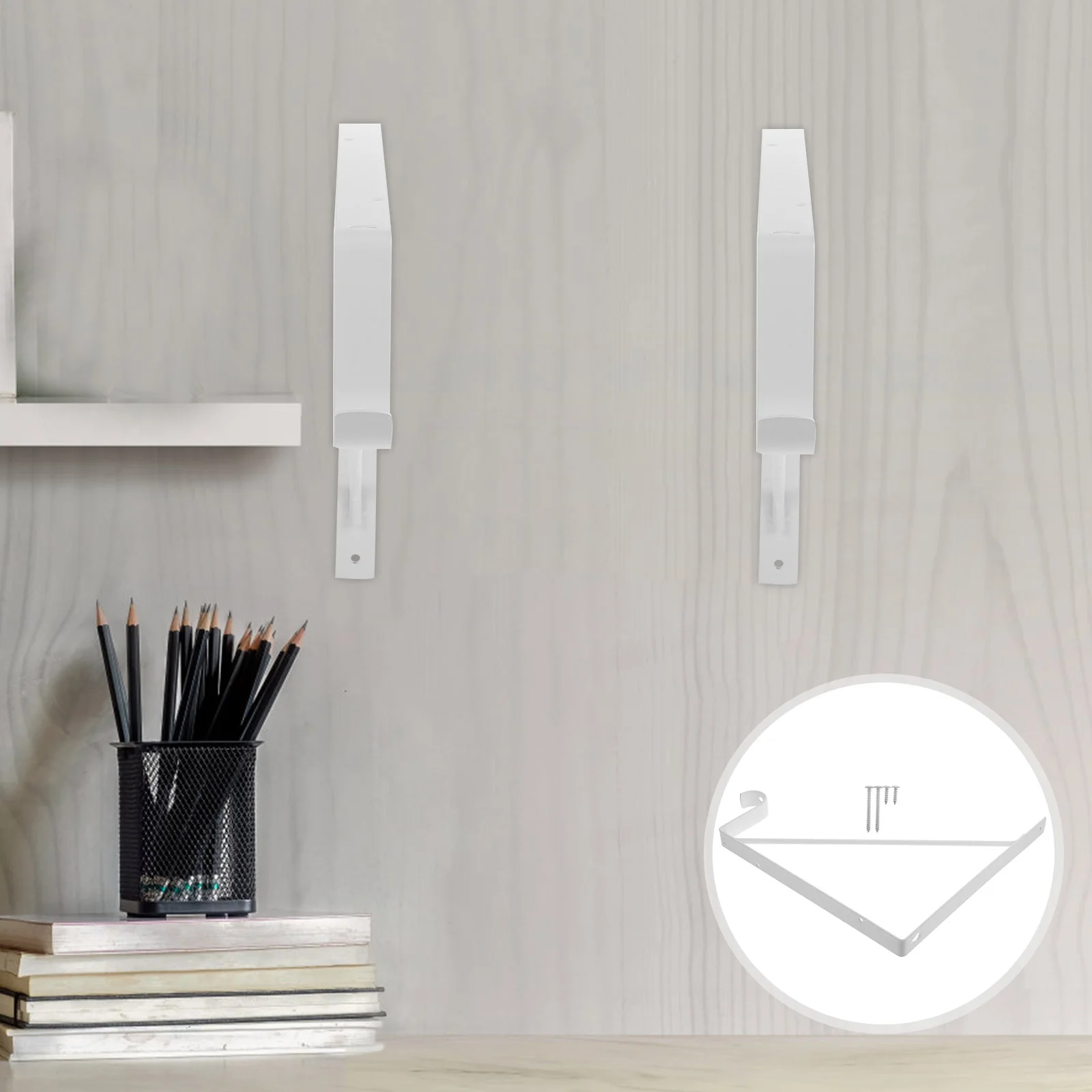 

2 Pcs Wall Mounted Shelves Brackets Peg Hooks Mounting Plant Shelf Heavy Duty Hidden