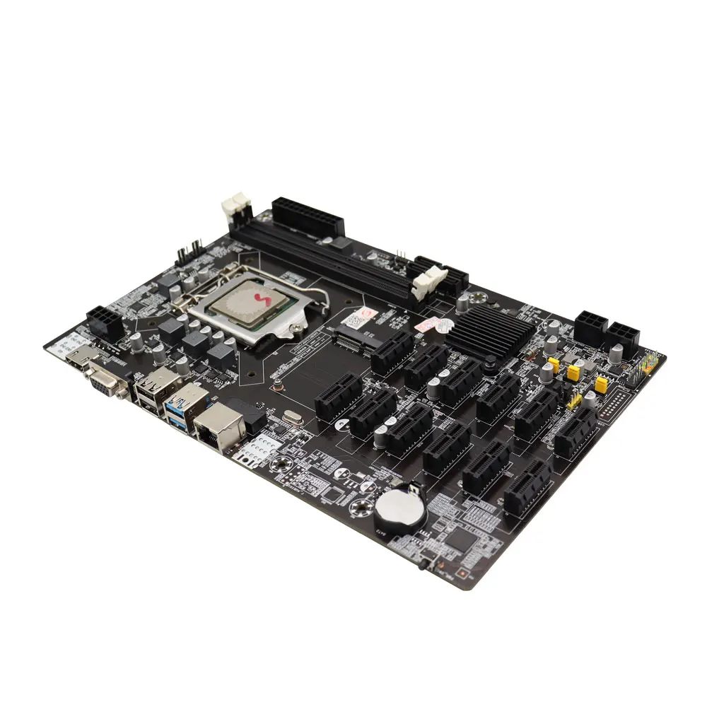 

Материнская плата B75 ETH для майнинга, ЦП DDR3 LGA 1155 MSATA 12 PCIE PCI-E GPU, графическая карта, поддержка VGA BTC, Риг для майнинга биткоинов