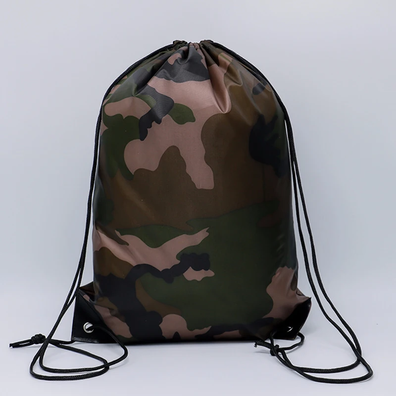 

1pc Camouflage Backpack Drawstring Gym Bag Travel Sport Outdoor Storage Bag Lightweight Camping Hiking Outdoor Bags
