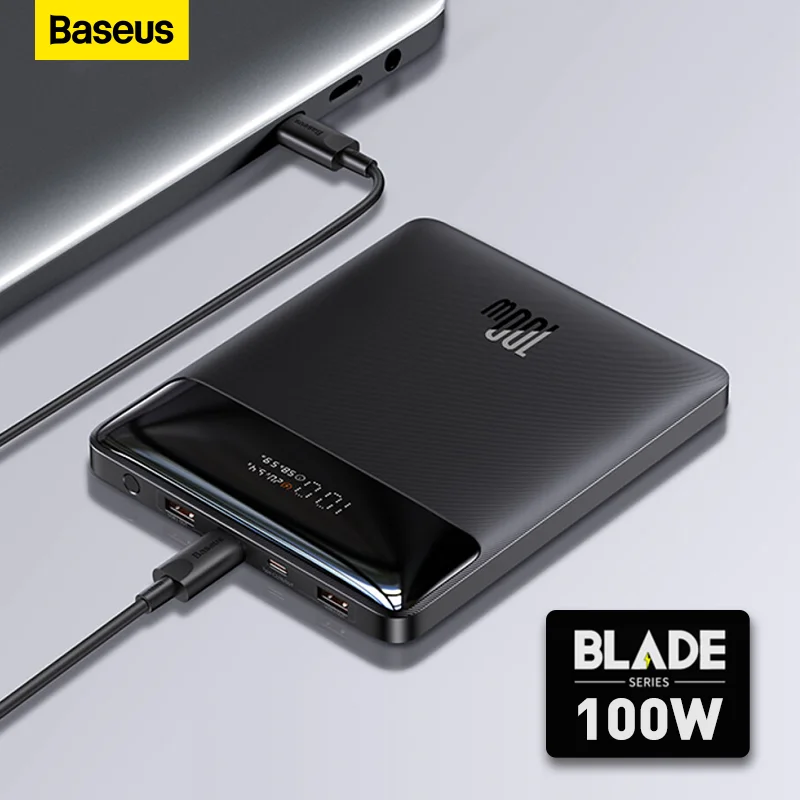 

Baseus 100W Power Bank 20000mAh Type C PD Fast Charging Powerbank Portable External Battery Charger for Notebook with 100W Cable