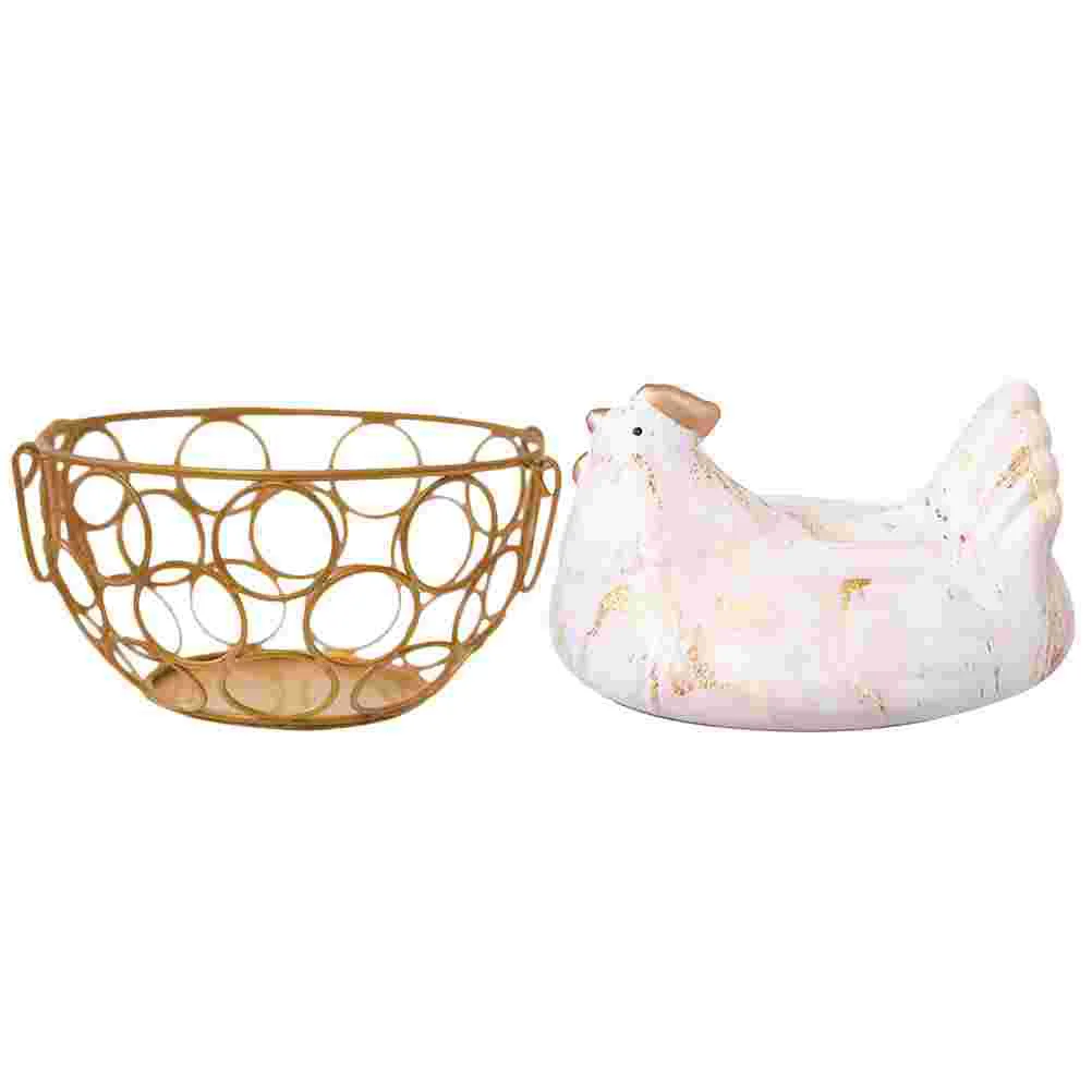 

Iron Egg Basket Decorative Vegetable Basket Delicate Potato Basket Home Accessory