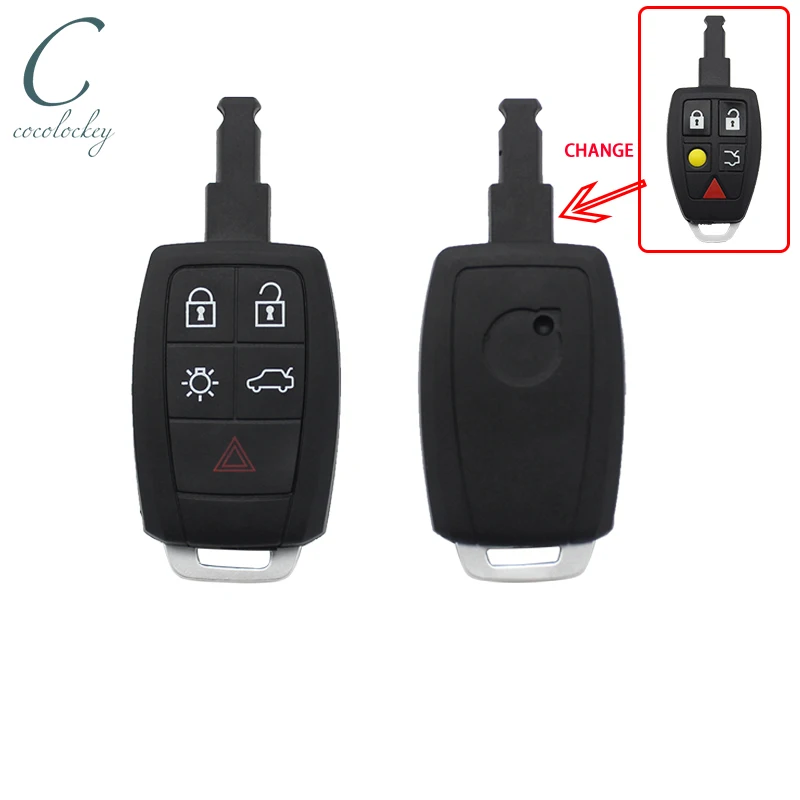 Новый корпус ключа Cocolockey подходит для VOLVO V40 V70 C70 S40 S60 S70 5-кнопочный дистанционный