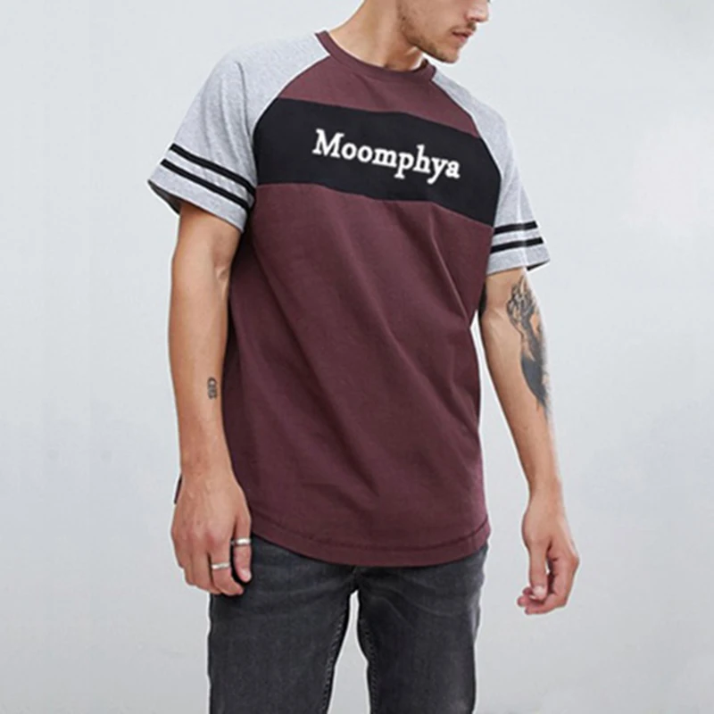 

Men's T-shirt Round Neck T-Shirt Print Short Sleeve T shirt Homme Fitness Camisetas Hip Hop Tees Tops Male Splicing Clothes