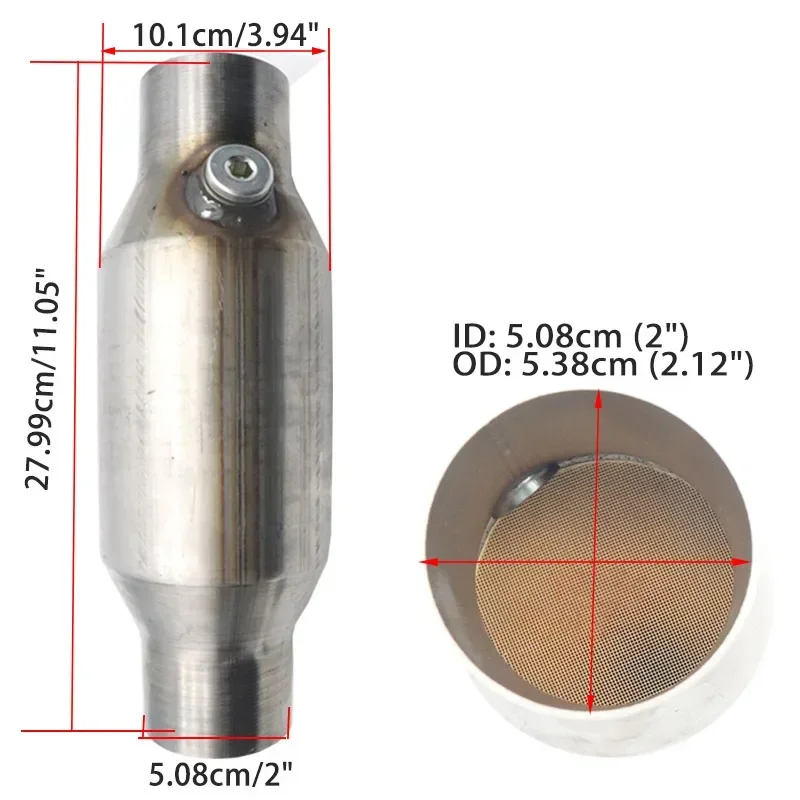 

Универсальный каталитический нейтрализатор 2 дюйма, 2,25 дюйма, 2,5 дюйма, 3 дюйма, 400 ячеек, глушитель с высоким расходом, катализатор, евро1, круглый, нержавеющая сталь