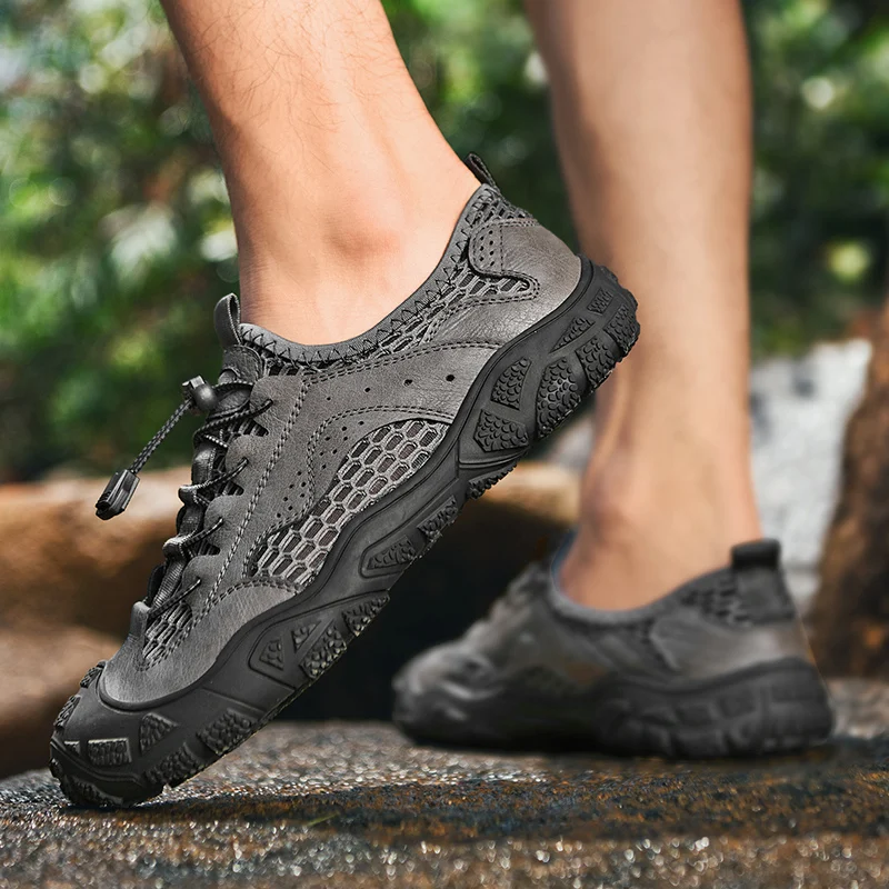 JIEMIAO New Quality Hiking Shoes 2022 Breathable Outdoor Sport Men Shoes Anti-Slip Mens Climbing Trekking Hunting Sneakers