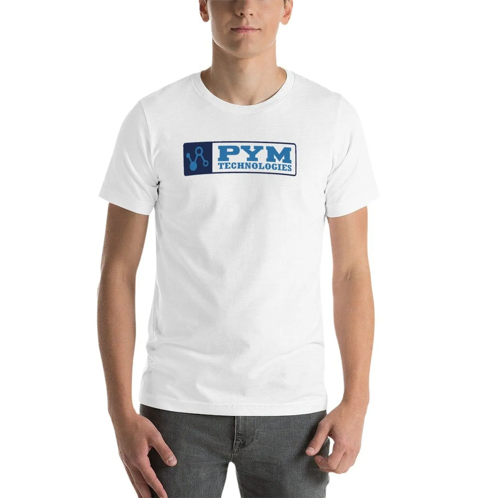 Фото Футболка с синим логотипом Pym Tech, повседневный топ с короткими рукавами №3