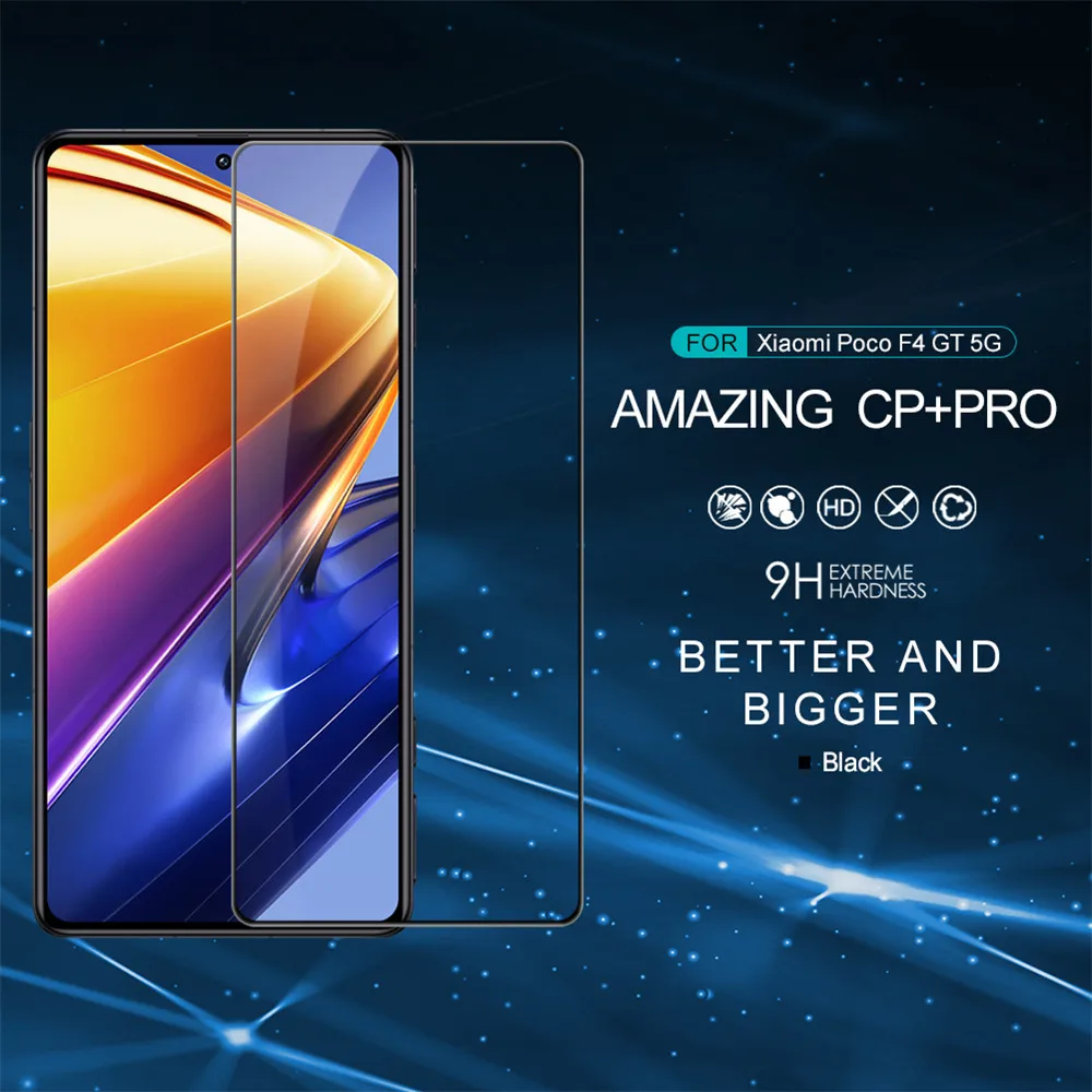 

Для Xiaomi Mi Poco F4 GT 5G/Redmi 10C NILLKIN полностью закрытый CP + PRO защита для экрана из закаленного стекла