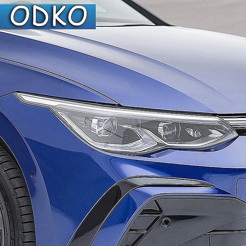 Фото Для Volkswagen VW Golf 8 MK8 R Line GTI 2020 2021 Защитная пленка для фар автомобиля, тонированная в черный цвет, прозрачная наклейка из ТПУ №4