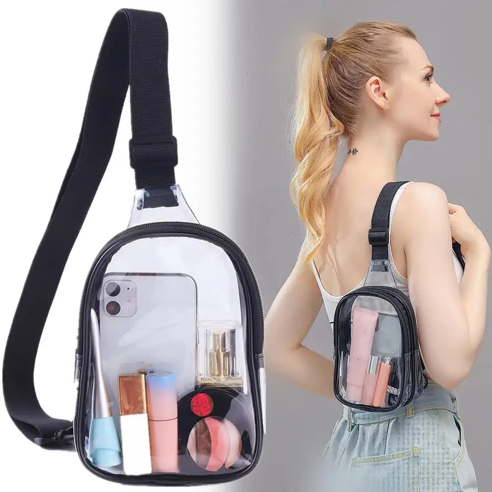 

Clear Shoulder Bag Large Capacity Mini Multipurpose Casual Pvc Chest Daypack For Cycling Stadium Travel Men Women Accessories