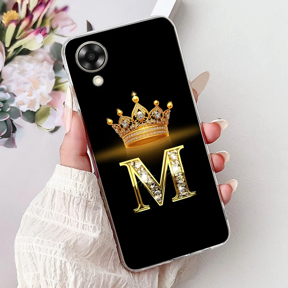 Для Oppo A17K Чехол CPH2471 Новый роскошный чехол с буквами Прозрачный силиконовый