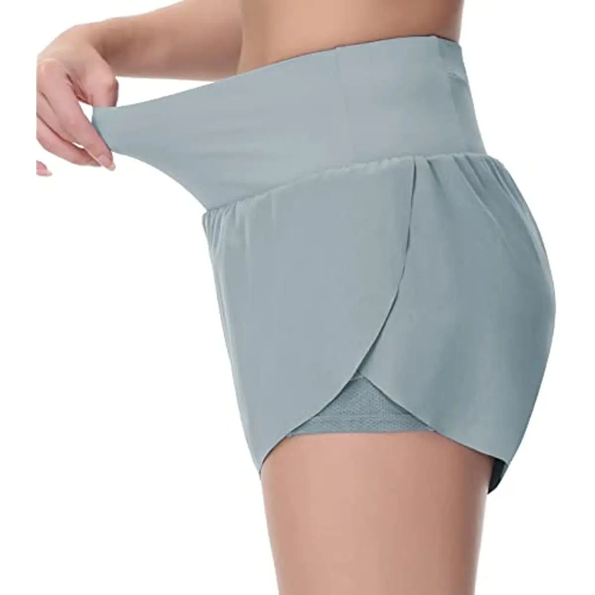 THE GYM PEOPLE Women’s Quick Dry Running Shorts Mesh Liner High Waisted Tennis Workout Shorts Zipper Pockets