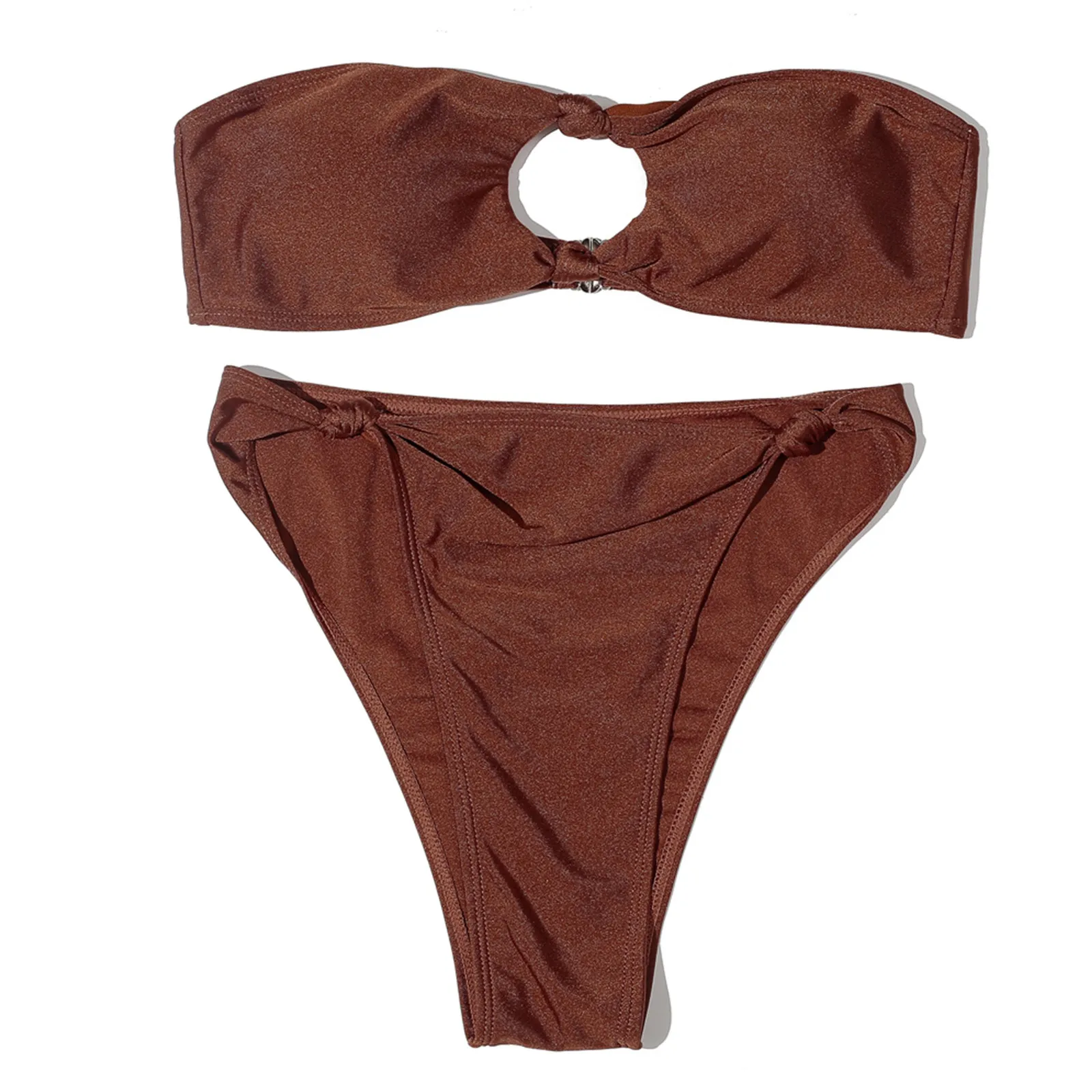 

Swimsuit Knotted Tube Split Top Color Solid New Women Bikini Swimsuit Swimwears Tankinis Set Swimwears tankinis bikini