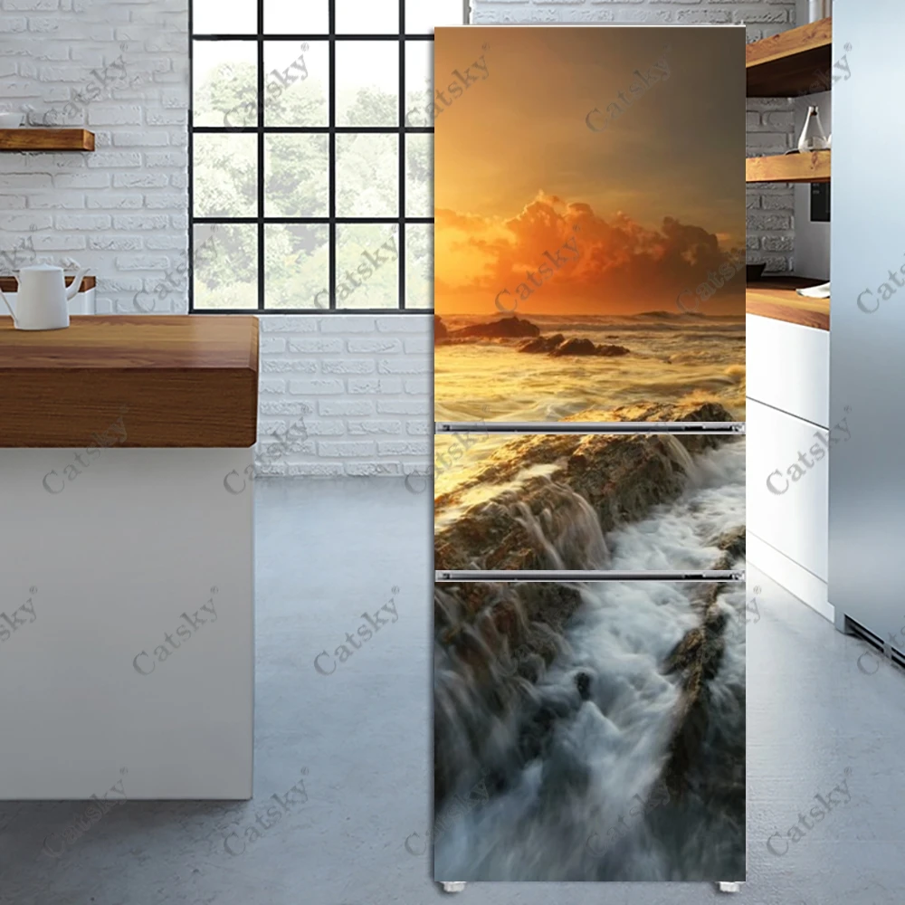 Наклейка на стену с принтом океанская волна