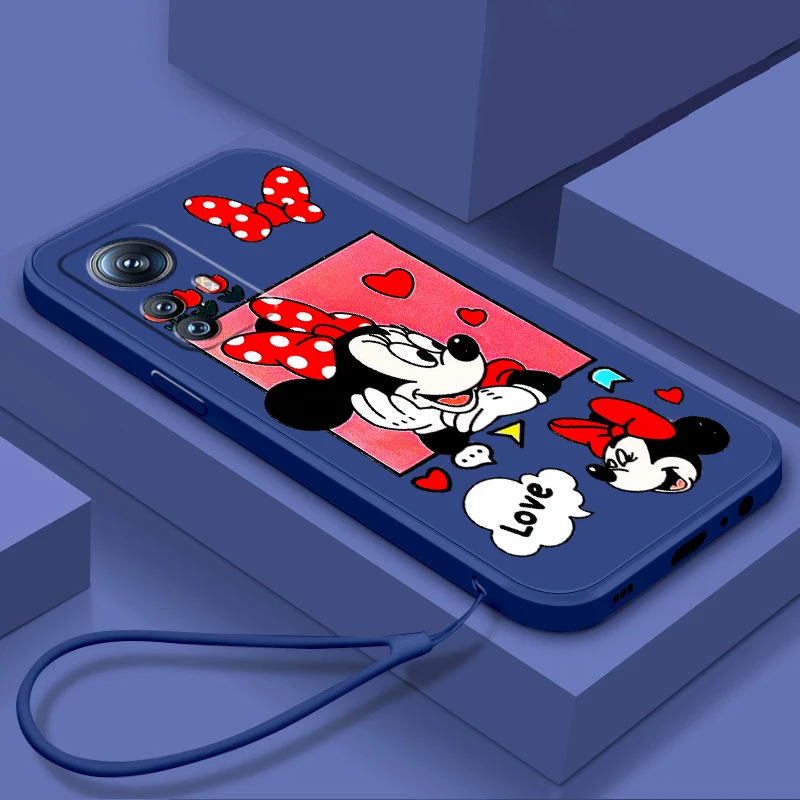 

Mickey Minnie Cartoon Art Liquid Rope Funda Phone Case For Xiaomi Mi 12T 12S 12 12X 11i 11T 11 10 10S 10T Pro Lite Ultra 5G