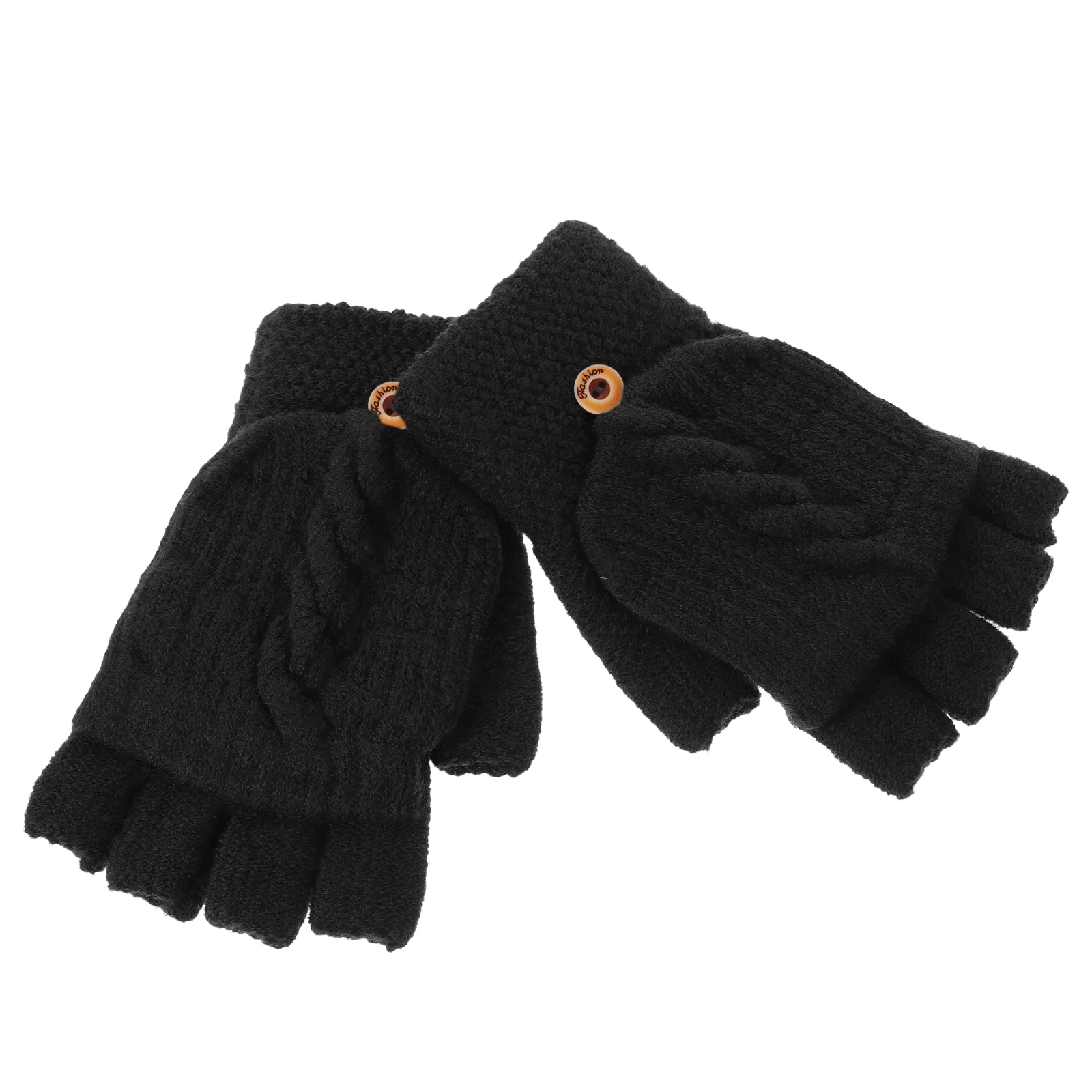 

Gloves Convertible Fingerless Women Warm Cold Weather Korean Version Mittens Flap Acrylic