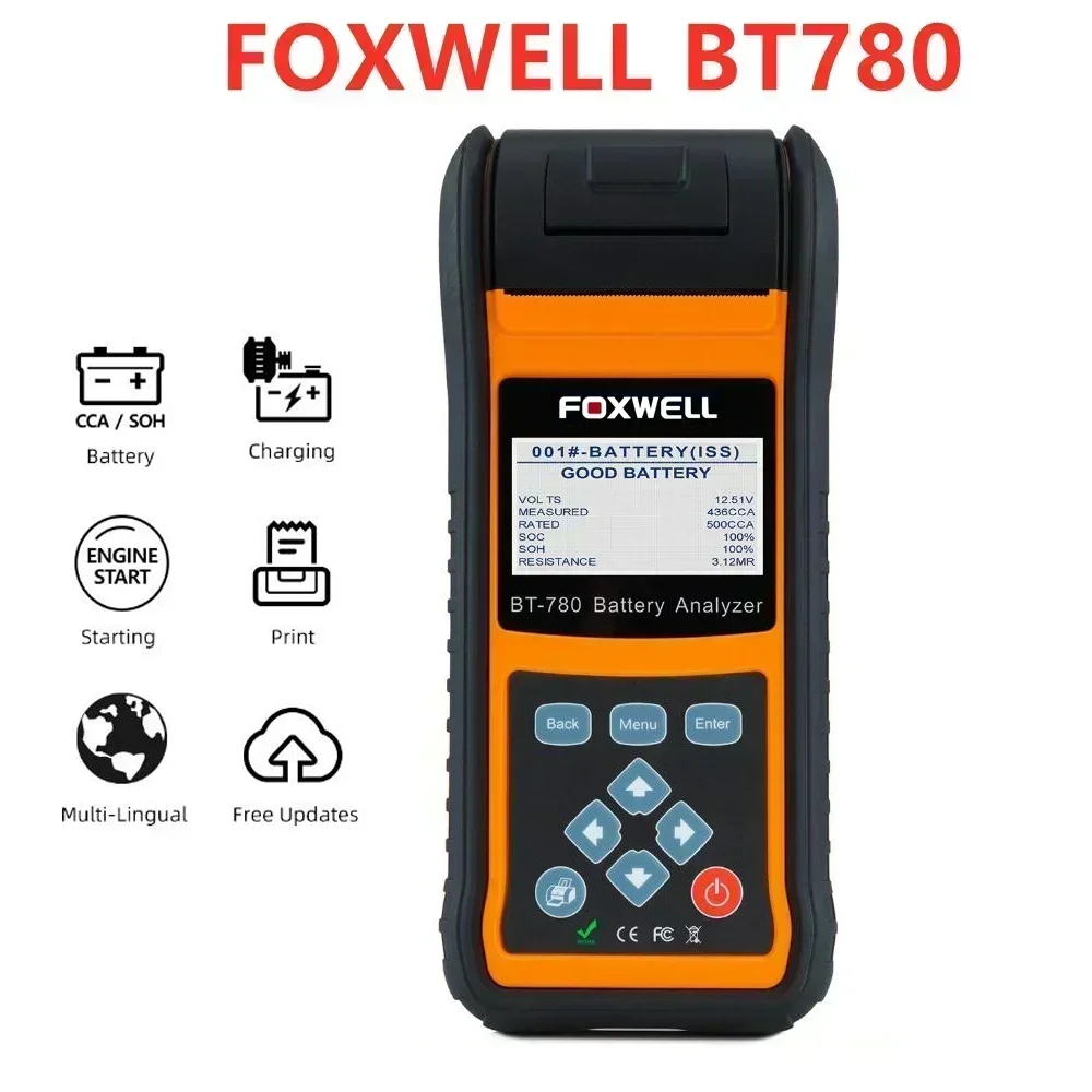 A++ FOXWELL BT780 12 В тестер батареи 0-1000A автомобильный AGM GEL EBP анализатор батарей