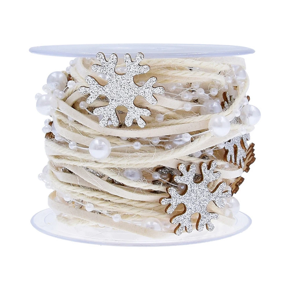 

Ornaments Ribbon Bead Chain Ribbon Christmas Pentagram Christmas Tree Decoration Elegantly Crafted High Quality