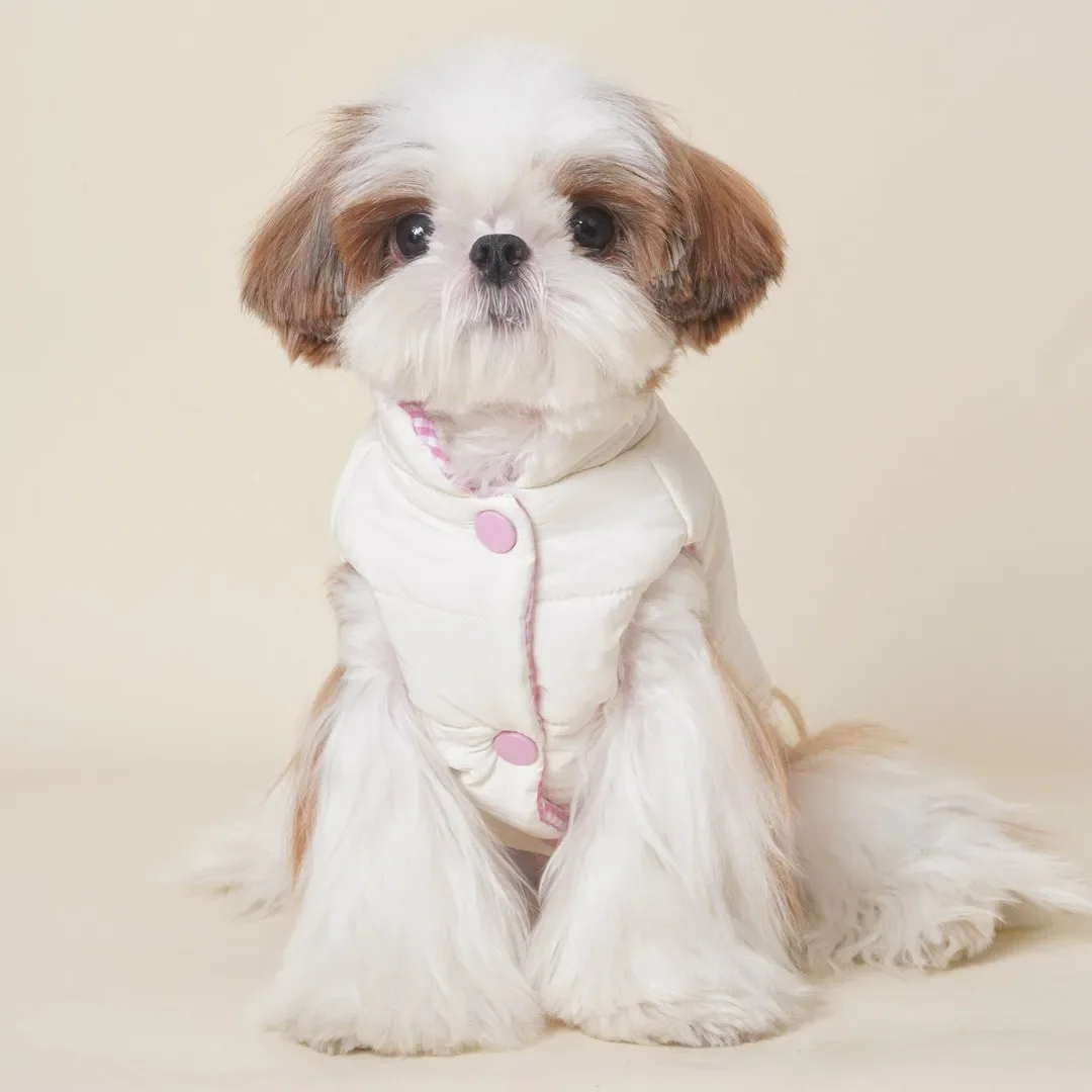 Новое зимнее повседневное клетчатое хлопковое пальто для домашних животных