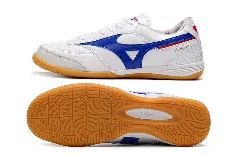 Authentic Mizuno Creation MORELIA IC M8 Men's Sports Shoes Mizuno Outdoor Sneakers White/Blue Color Size Eur 40-45