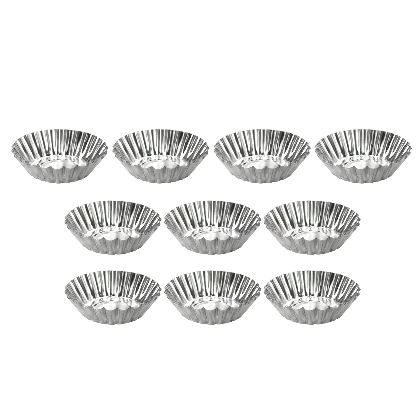 

10Pcs Egg Tart Mold Mini Tart MoldEgg Tart Mold Mini Quish Bread Nonstick Tart Dish Steel Lifting Base Non-Stick Coating Baking